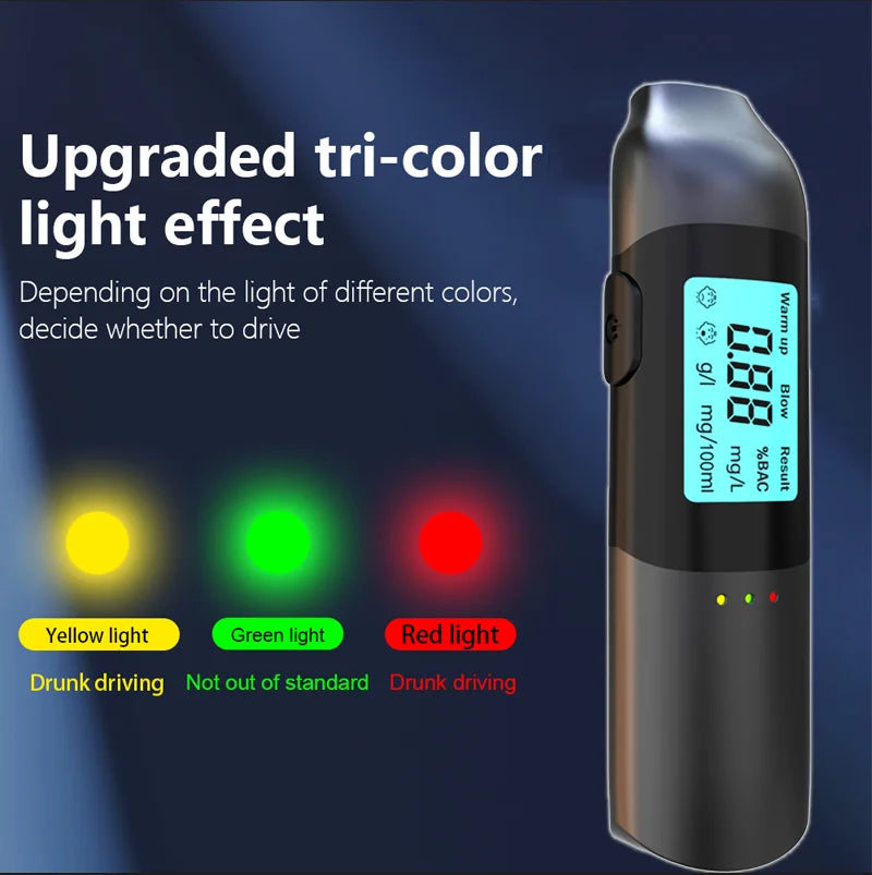 Portable Breathalyzer Professional Breath Alcohol Tester LCD Display Detector for Drunk Driving Car Electronics Alcohol Test